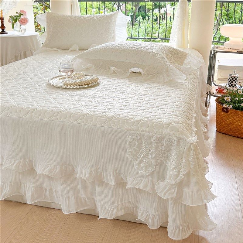 仙女床裙乳胶凉席三件公主凉感冰丝空调席子夏季可折叠水洗床盖,淘宝优惠券,粉丝福利购,淘宝优惠卷