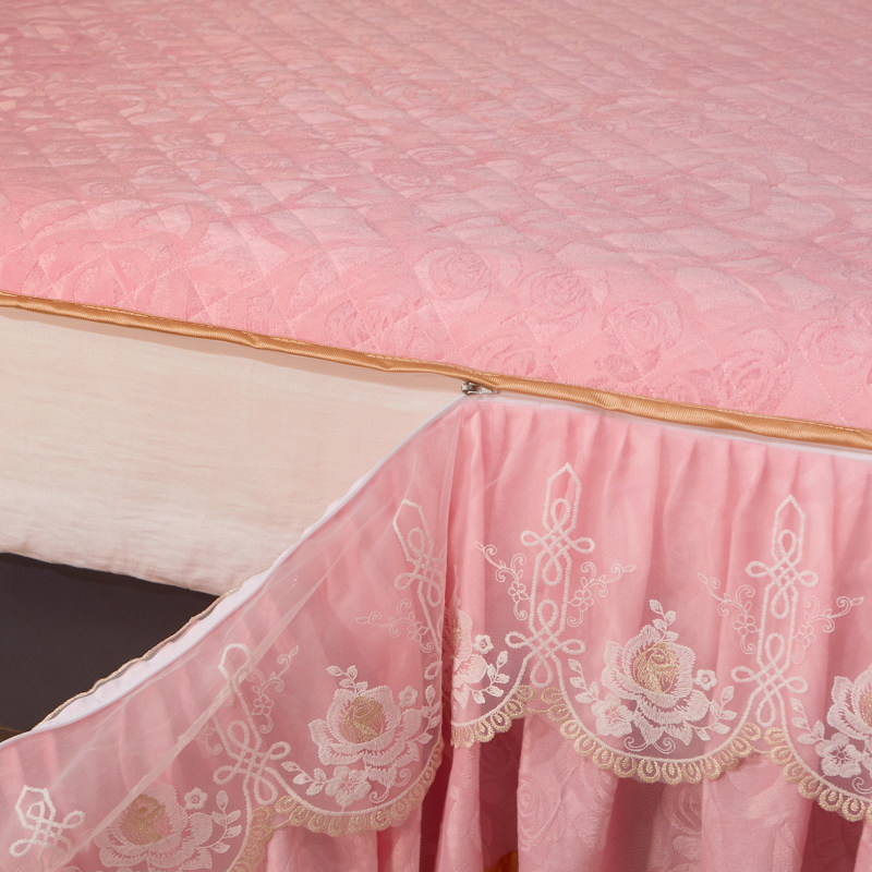 欧式可拆卸天鹅绒床裙三件加厚蕾丝床罩单件可机洗防滑床秋冬,淘宝优惠券,粉丝福利购,淘宝优惠卷