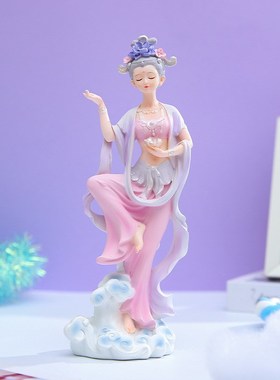 敦煌飞天舞摆件国潮汉服女孩茶室装饰家居玄关客厅电视柜酒柜摆设