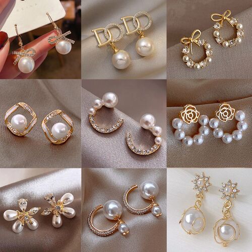 Fashion Creativity Design Pearl Geometry Earring  For Charm - 图0