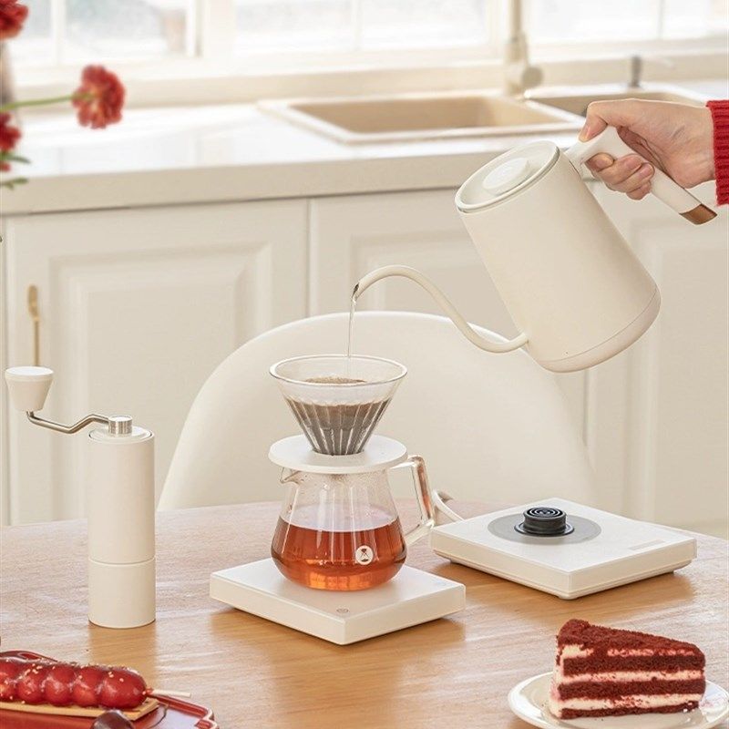 泰摩 进阶型家用手冲咖啡壶套装礼盒 温控手冲煮磨豆机电子秤滤杯,淘宝优惠券,粉丝福利购,淘宝优惠卷