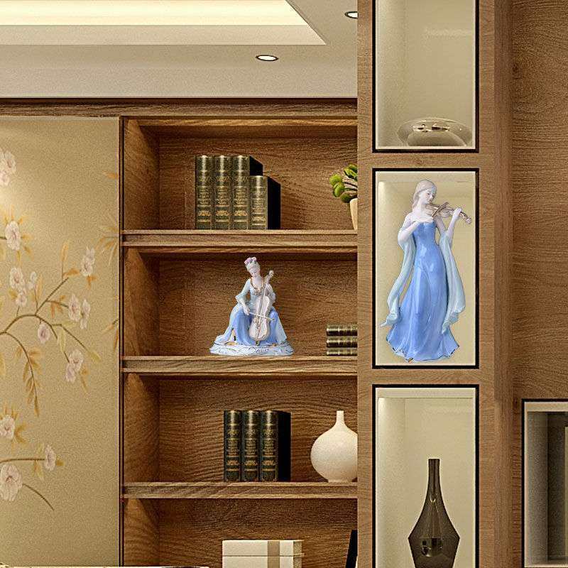 【99%率  新款摆件/小提琴女孩陶瓷人物艺术品摆件中式轻奢家居∑,淘宝优惠券,粉丝福利购,淘宝优惠卷