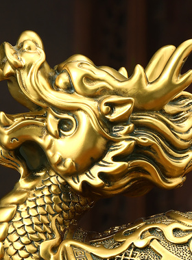 招财龙龟摆件中式客厅玄关办公室桌面龙头龟聚财装饰乔迁开业礼品