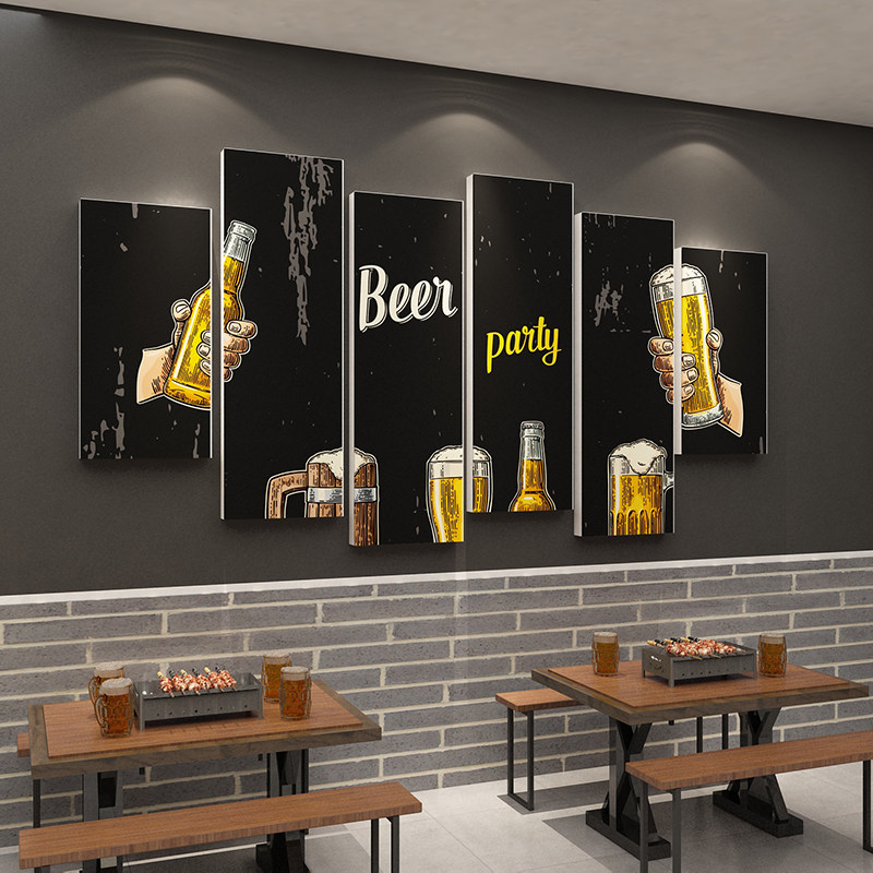 清酒吧工业风墙面装饰品饭馆复古怀旧挂画火锅场景布置创意烧烤店,淘宝优惠券,粉丝福利购,淘宝优惠卷