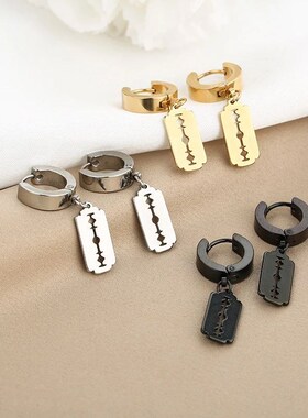 1Pair Punk Gothic Stainless Steel Stud Earring Creative Blad