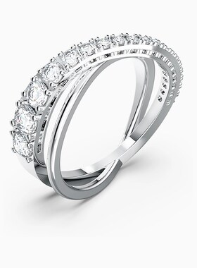 New double-breasted ring with attractive interwoven thread f