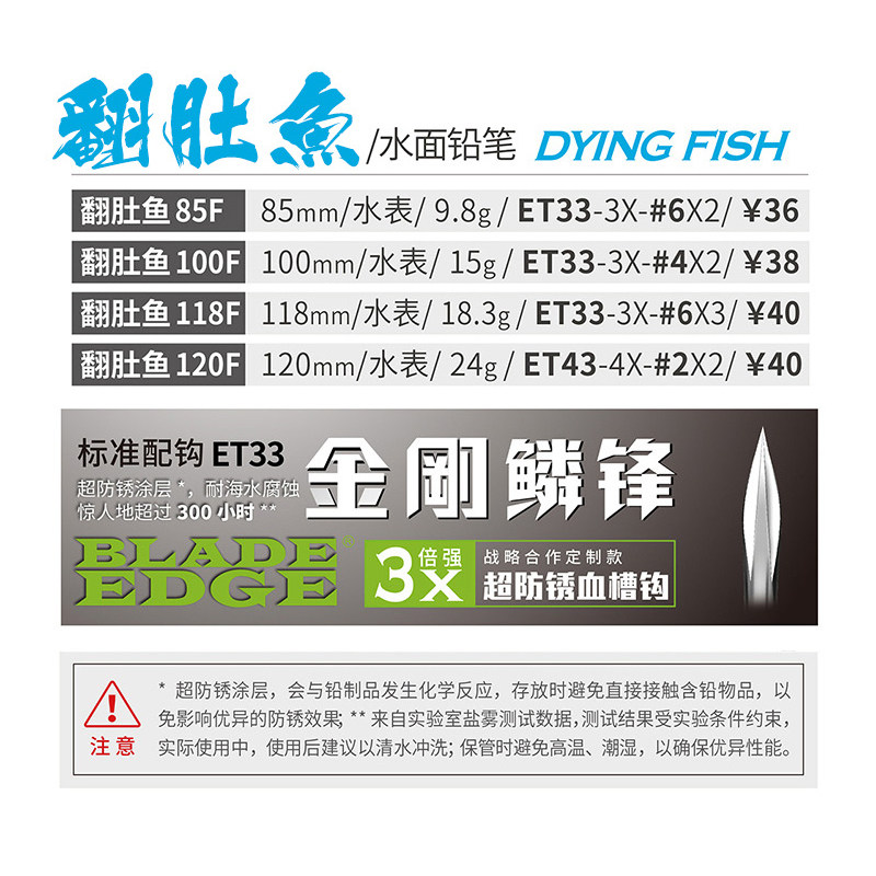 蓝旗鱼之字狗翻肚鱼水面铅笔浮水濒死鱼路亚饵远投翘嘴鳡鱼海鲈鱼,淘宝优惠券,粉丝福利购,淘宝优惠卷