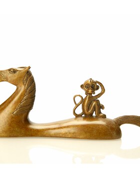 宇达青铜汽车摆件马上封侯摆件铜马摆件工艺品