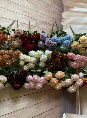 9 Heads 1 Bunch Camellia Rose Artificial Flower Holding Bouq
