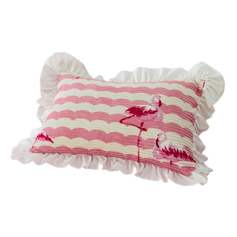 公主风兔兔绒枕荷叶花边枕头少女心秋冬季加绒单人枕一对装,淘宝优惠券,粉丝福利购,淘宝优惠卷