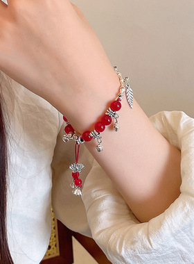 新中式高级感串珠手串编制绳可调节手链女古风清冷高级感百搭手链