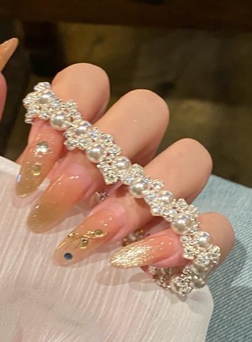 法式爆闪家珍珠满钻手链宫廷风轻奢复古精致高级感手环手饰