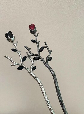 Vintage Rose Hair s Hairwear for Women Simple Flower Black R