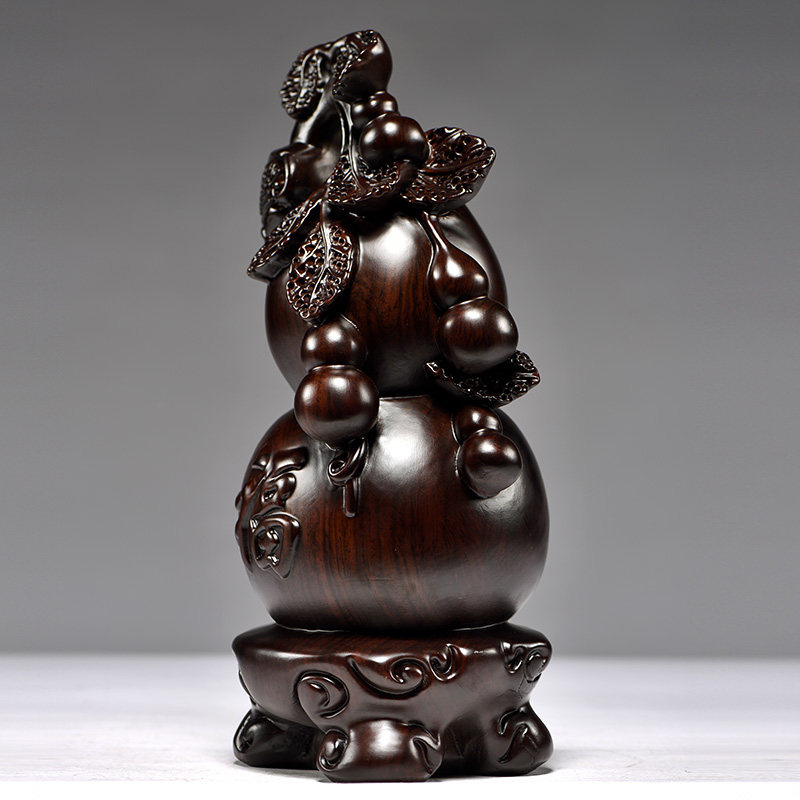 黑檀木雕葫芦一对摆件实木质雕刻福禄葫芦家居客厅摆设装饰工艺品,淘宝优惠券,粉丝福利购,淘宝优惠卷