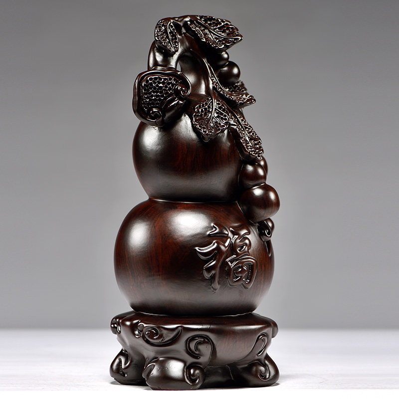 黑檀木雕葫芦一对摆件实木质雕刻福禄葫芦家居客厅摆设装饰工艺品,淘宝优惠券,粉丝福利购,淘宝优惠卷