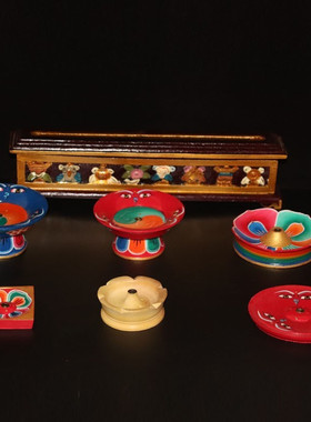 尼泊尔松石手工藏香插香盘毫米柱香插大口径香具香座摆件工艺品