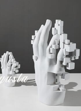 意式简约客厅电视柜手板掌摆件餐柜书VRO房装雕塑艺术样间软边饰