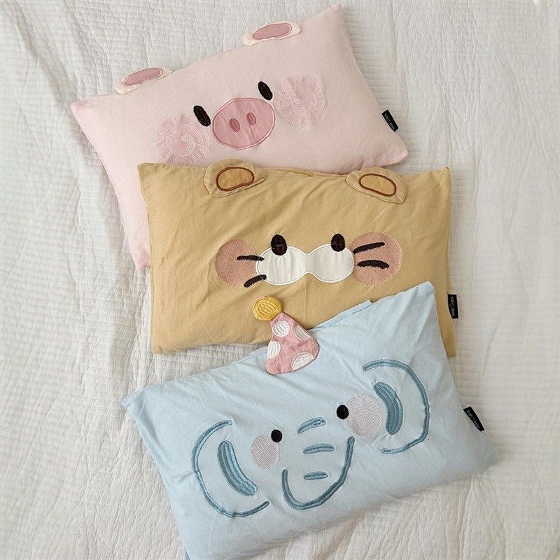 可爱全棉针织棉儿童枕枕头 30*幼儿园枕头罩宝宝枕皮87,淘宝优惠券,粉丝福利购,淘宝优惠卷