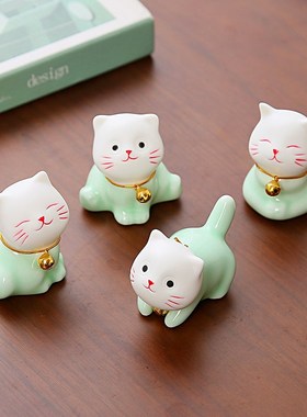 可爱小猫咪陶瓷摆件家居饰品创意客厅玄关办公室桌面精品摆设礼品