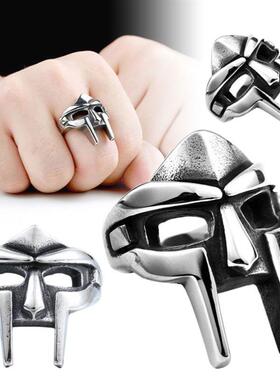 Classic Retro MF DOOM Mask Rings For Men Gladiator Punk Styl