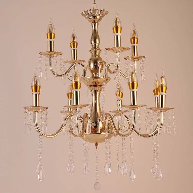 新款婚庆电镀金色铁艺水晶吊灯舞台仪式亭装饰布置用品婚礼,淘宝优惠券,粉丝福利购,淘宝优惠卷