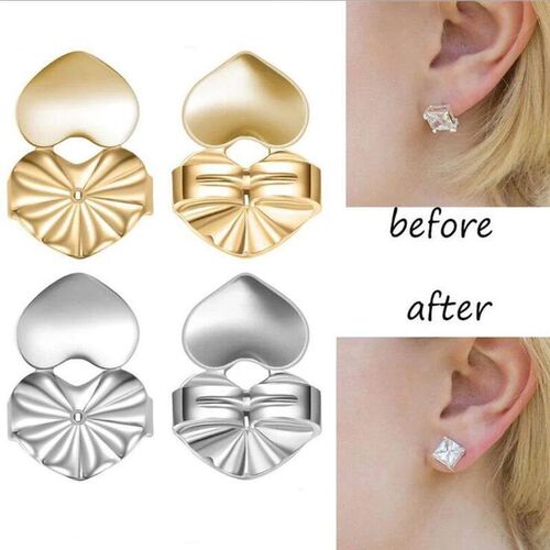 Love Heart Stud Back  Lifters Adjustable Earring Lifts Ear L - 图0