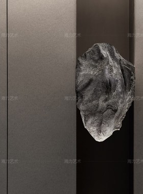 定制大型玻璃钢石头造型雕塑落地摆件售楼处大厅悬挂软装艺术装置