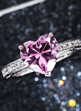 Huitan Luxury Solitaire Women Heart Engagement Rings AAA Pin