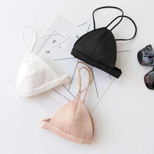 Thin French Style troangle Cup Bra Push-up Small Chest Beaut - 图1