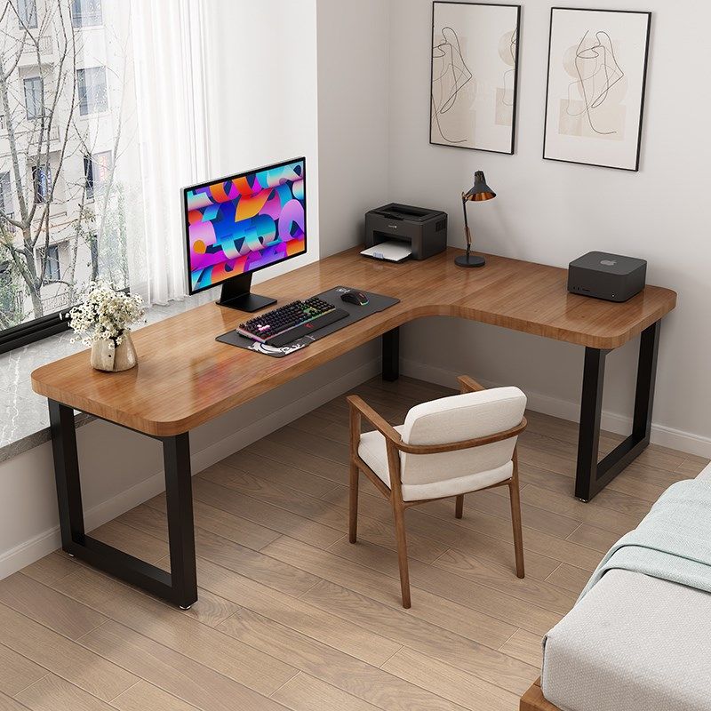 实木转角书桌书架一体靠窗台学生家用学习书柜写字桌卧室办公电脑,淘宝优惠券,粉丝福利购,淘宝优惠卷