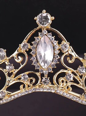 European Luxury Fashion Crystal Rhinestones Wave Crowns for