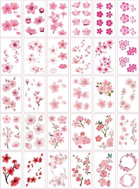 30Pcs cherry blossom petal temporary tattoo stickers for wom