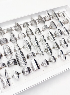 20 Pcs/Lot Fashion Stainless Steel Hollow Rings for Women Mi