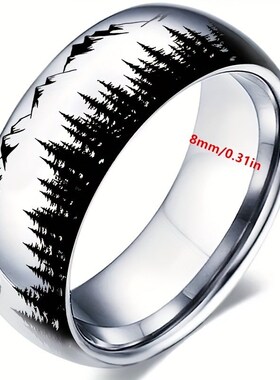 Laser Forest Wolf King Ring Fashionable in Europe and Americ