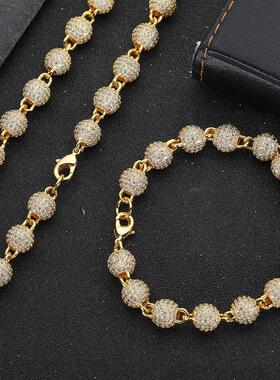 High Quality Brlet 8mm Micro Inlaid Zircon Ball Chain Mens