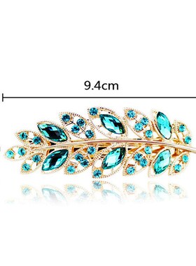Beauty Women Fashion Hair Clip Creative Leaf Crystal Alloy R
