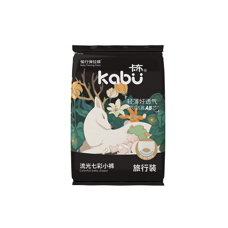 5-6片kabu卡布流光超薄纸尿裤百合花精华拉拉裤柔软透气试用装
