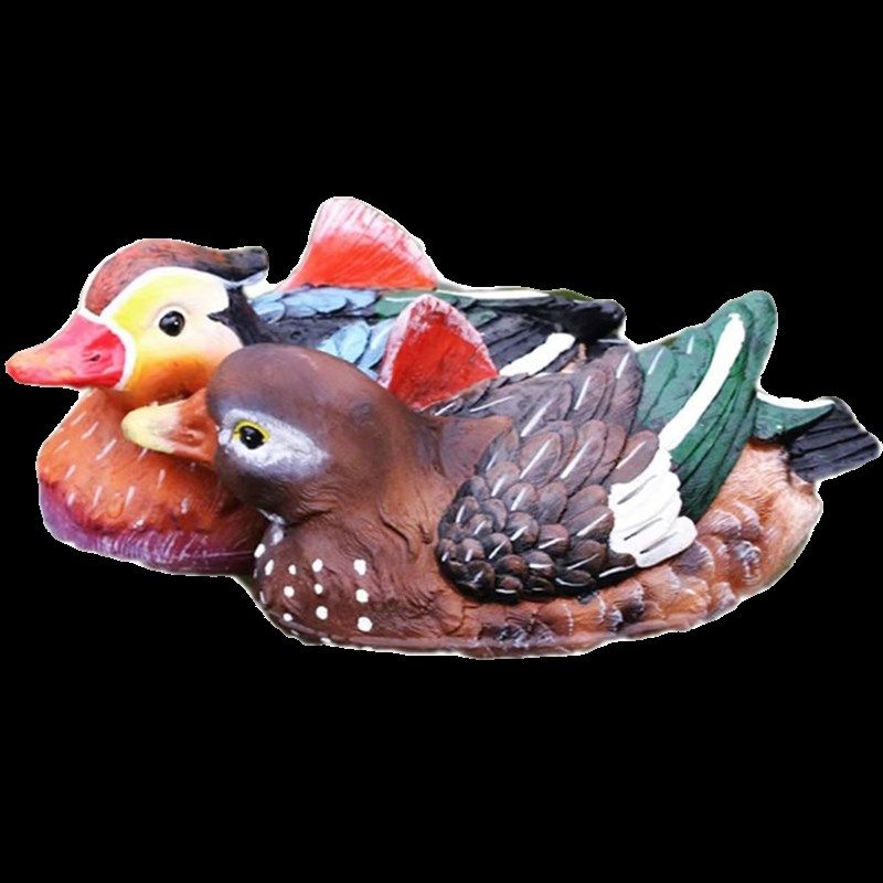 浮水鸳鸯连体大小一对摆件花园庭院客厅流水喷泉鱼缸树脂动物装饰,淘宝优惠券,粉丝福利购,淘宝优惠卷