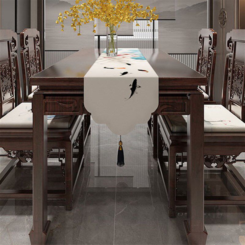 桌旗大师水墨荷花中式茶桌垫布茶席茶几搭巾搭布茶旗亚麻茶台桌布,淘宝优惠券,粉丝福利购,淘宝优惠卷