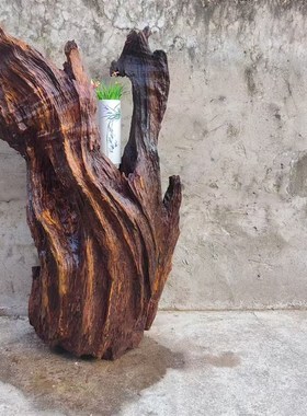 原生态香樟木原木根雕树根风化客厅电视柜造型创意家居装饰摆件