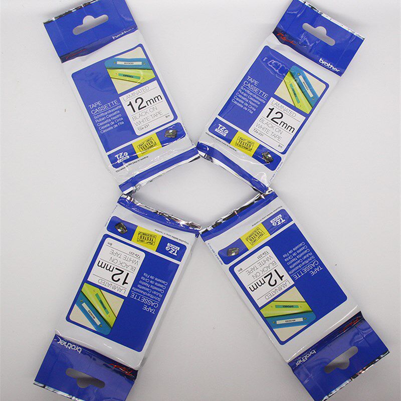 Brother Label Machine Ribbon 12mm 9 Portable PT-E100B Cable Printing Paper TZe-231 White Background Black Characters