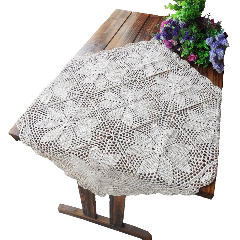 纯手工钩针勾花镂空编织桌布欧式蕾丝复古田园沙发盖巾正方形定制,淘宝优惠券,粉丝福利购,淘宝优惠卷