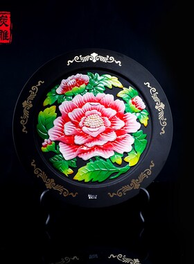 金乌炭雕富贵芙蓉欧式客厅家居创意现代酒柜电视柜摆件装饰工艺品