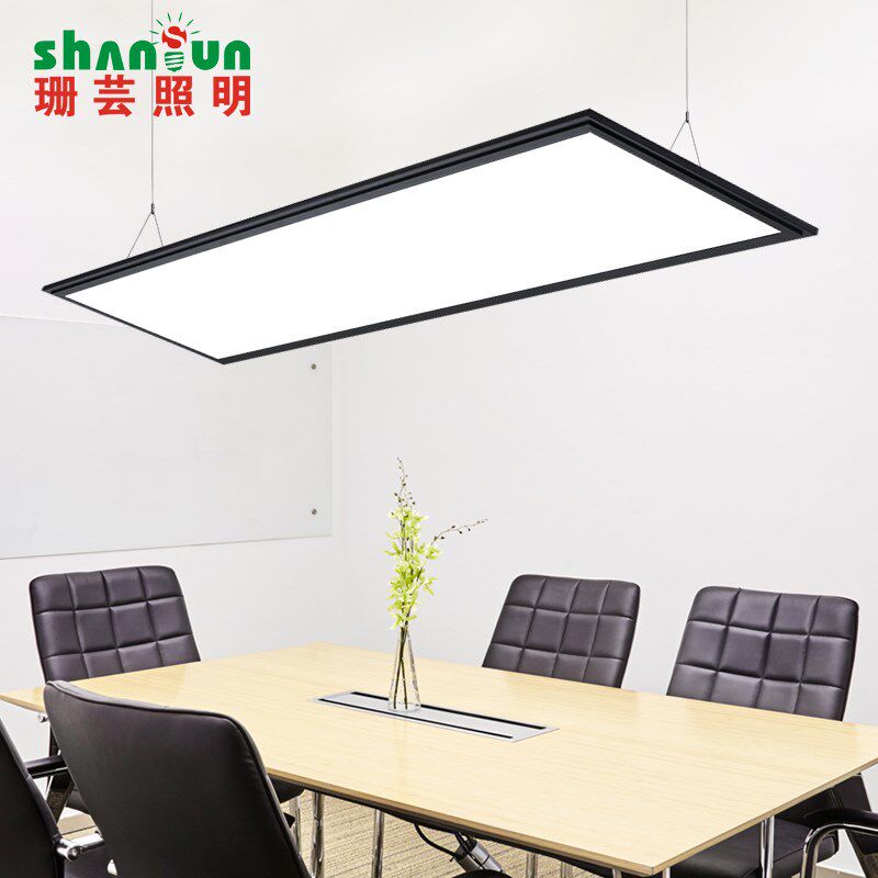 珊芸明装黑色LED平板灯 面板灯led集成吊顶灯办公吊灯具办公室灯,淘宝优惠券,粉丝福利购,淘宝优惠卷