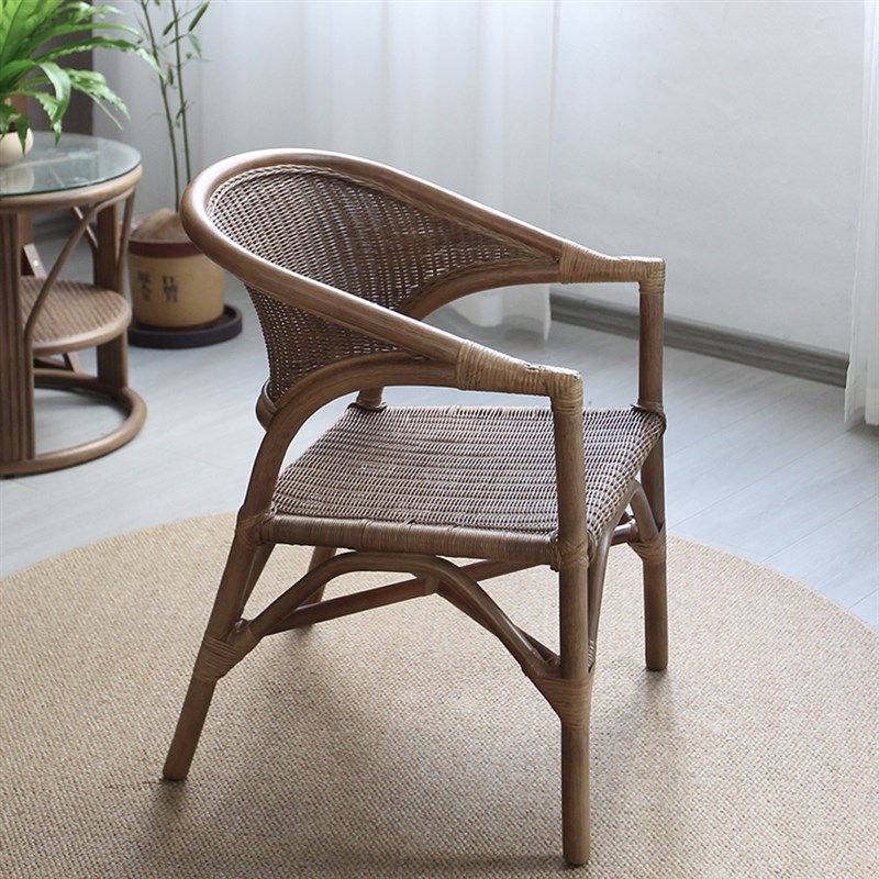 天然藤编靠背椅手工客厅餐厅阳台庭院家用单人休闲办公藤编椅子,淘宝优惠券,粉丝福利购,淘宝优惠卷