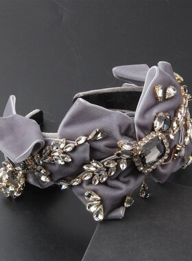 New Luxury Heavy Handmade Bridal Hair Bow  Crystal Rhineston