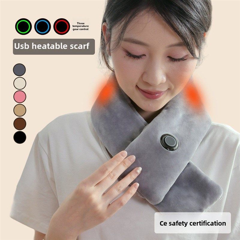 电动围巾USB加热围巾可充电秋冬保暖护颈羊毛衬里户外充电宝到Hea,淘宝优惠券,粉丝福利购,淘宝优惠卷