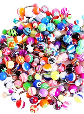 10/20/30/50 PCS Acrylic Belly Piercing Lot Bar Mix Belly But