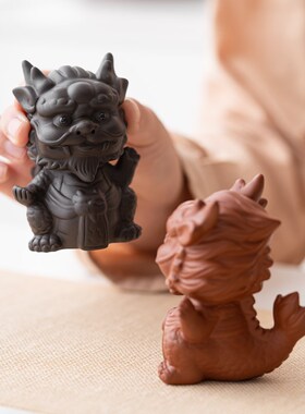 招财紫砂貔貅茶宠摆件精品可养麒麟茶玩创意茶台茶桌茶具小摆件