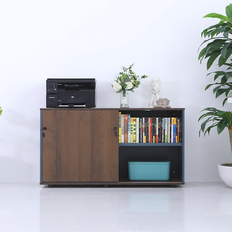 天瑞翔文办公桌侧边柜大班台副柜木质带锁推拉门矮柜打印机置物柜,淘宝优惠券,粉丝福利购,淘宝优惠卷